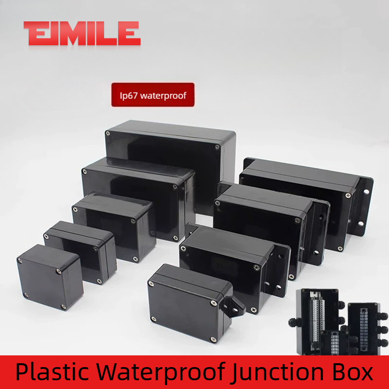 Outdoor Power Monitor - Type F Black Waterproof Junction Box