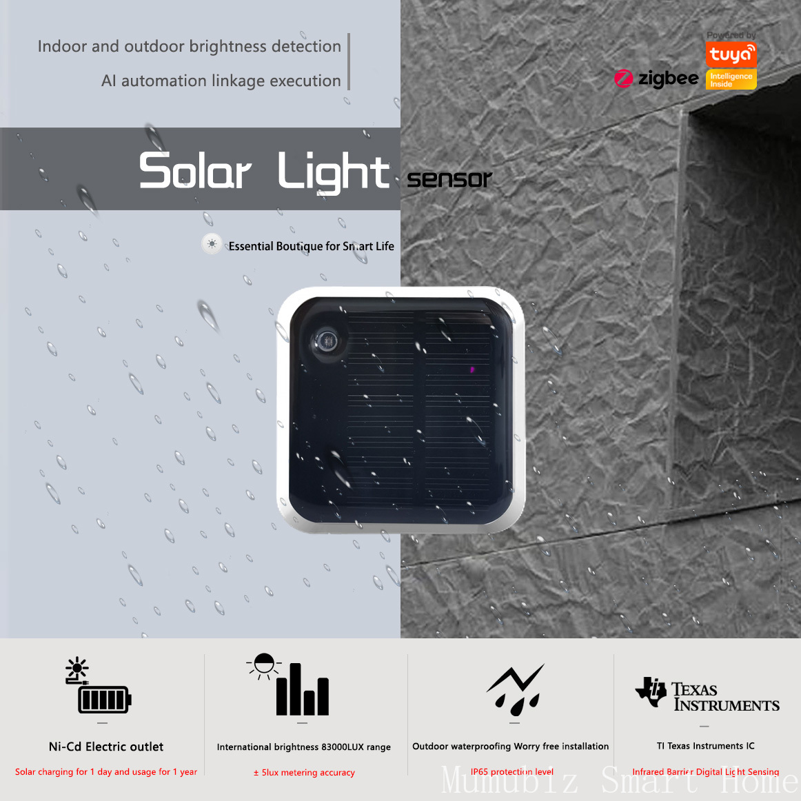 Outdoor Power Monitor - Tuya Zigbee Solar Light Sensor -