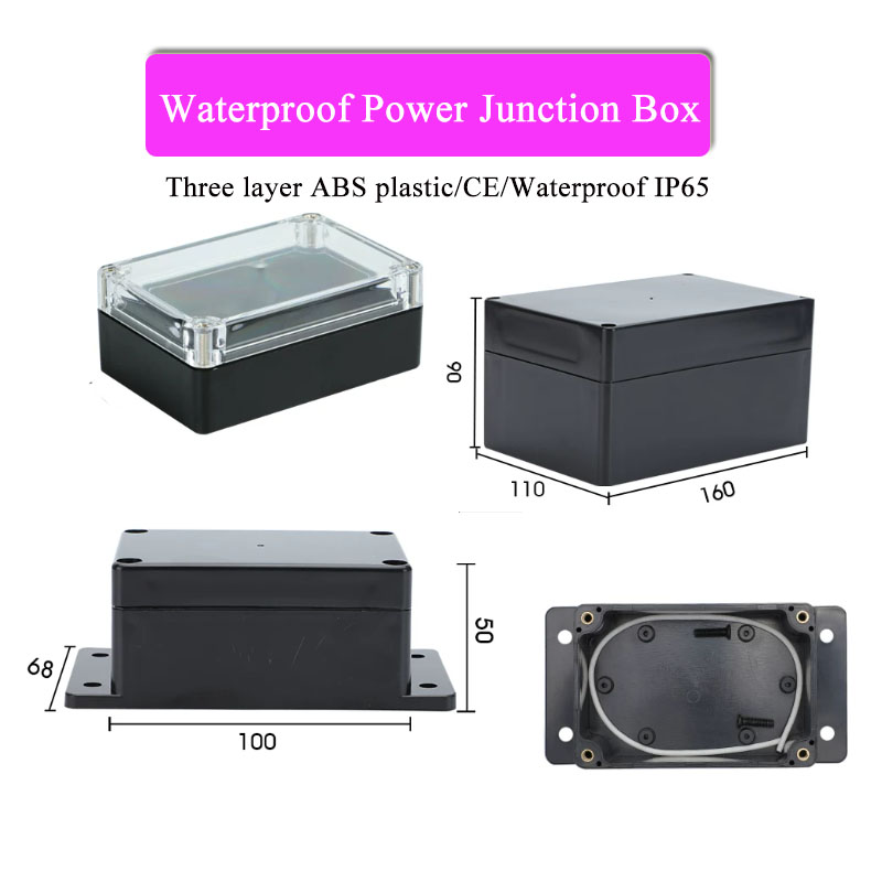 Outdoor Power Monitor - ABS Plastic Black Triple Waterproof Box
