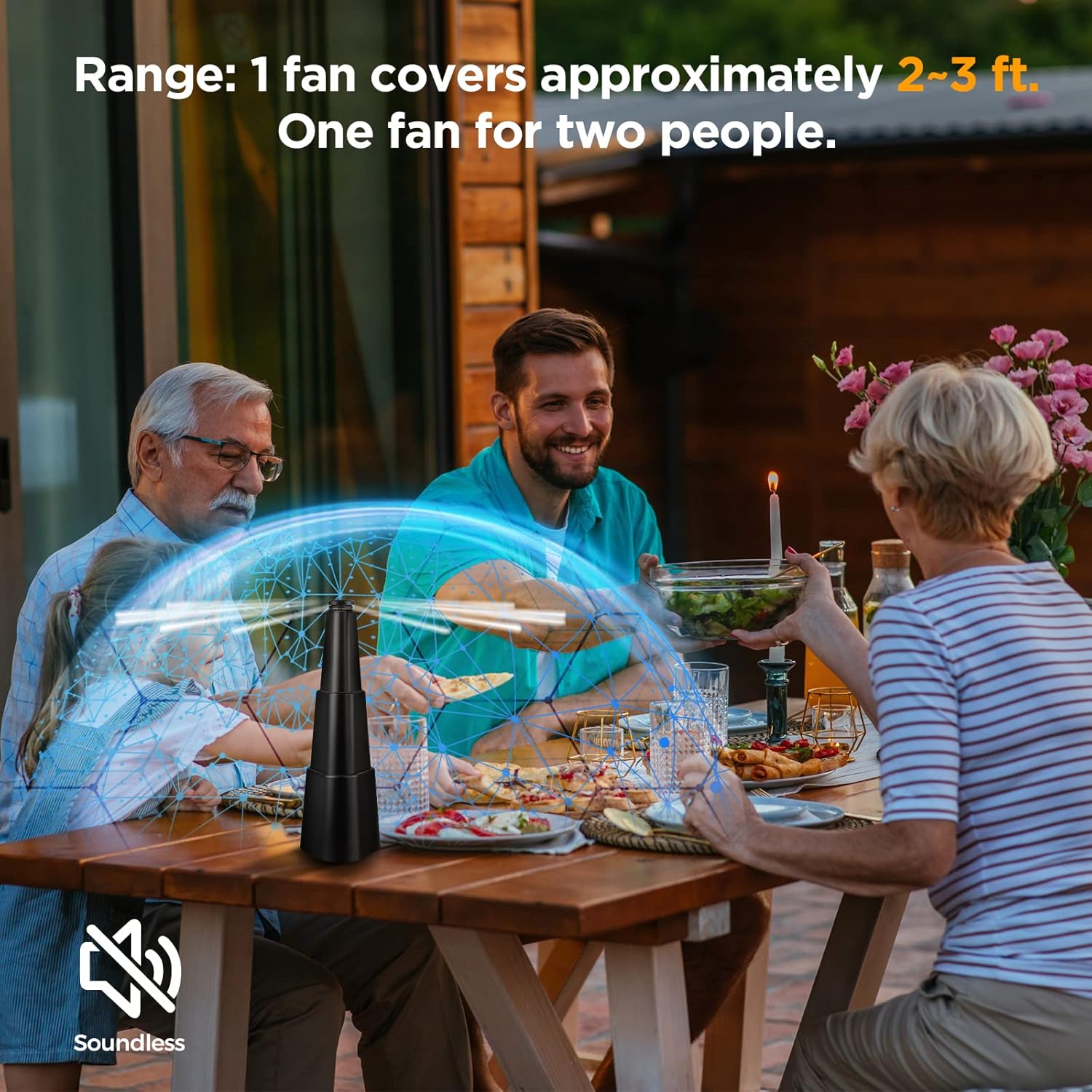Fly Fans for Tables Holographi - Outdoor Power Pack 评论和价格