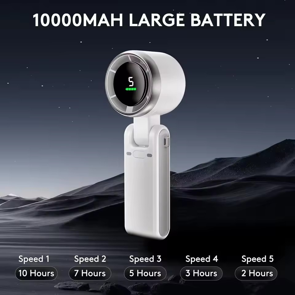 10000mAh Mini Hanging Neck Fan - Outdoor Power With Timer 评论和价格