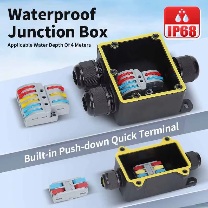 Junction Box Waterproof IP68 2 - Outdoor Power Plug 评论和价格