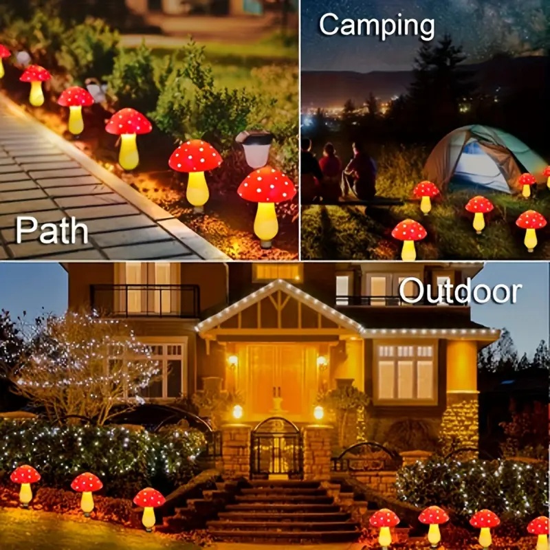 Solar-Powered LED Mushroom Lig - Outdoor Power For Wedding 评论和价格