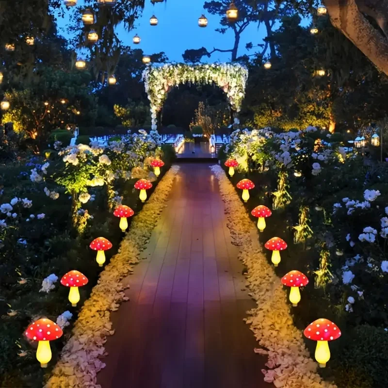 Solar-Powered LED Mushroom Lig - Outdoor Power For Wedding 评论和价格