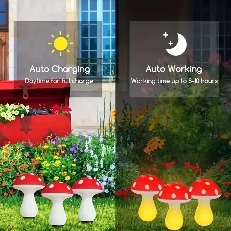 Solar-Powered LED Mushroom Lig - Outdoor Power For Wedding 评论和价格