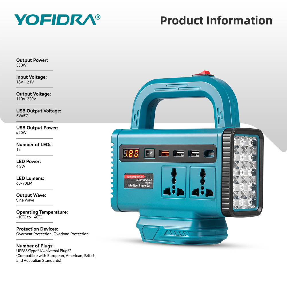 YOFIDRA 220V Portable Power In - Outdoor Power Inverter 评论和价格