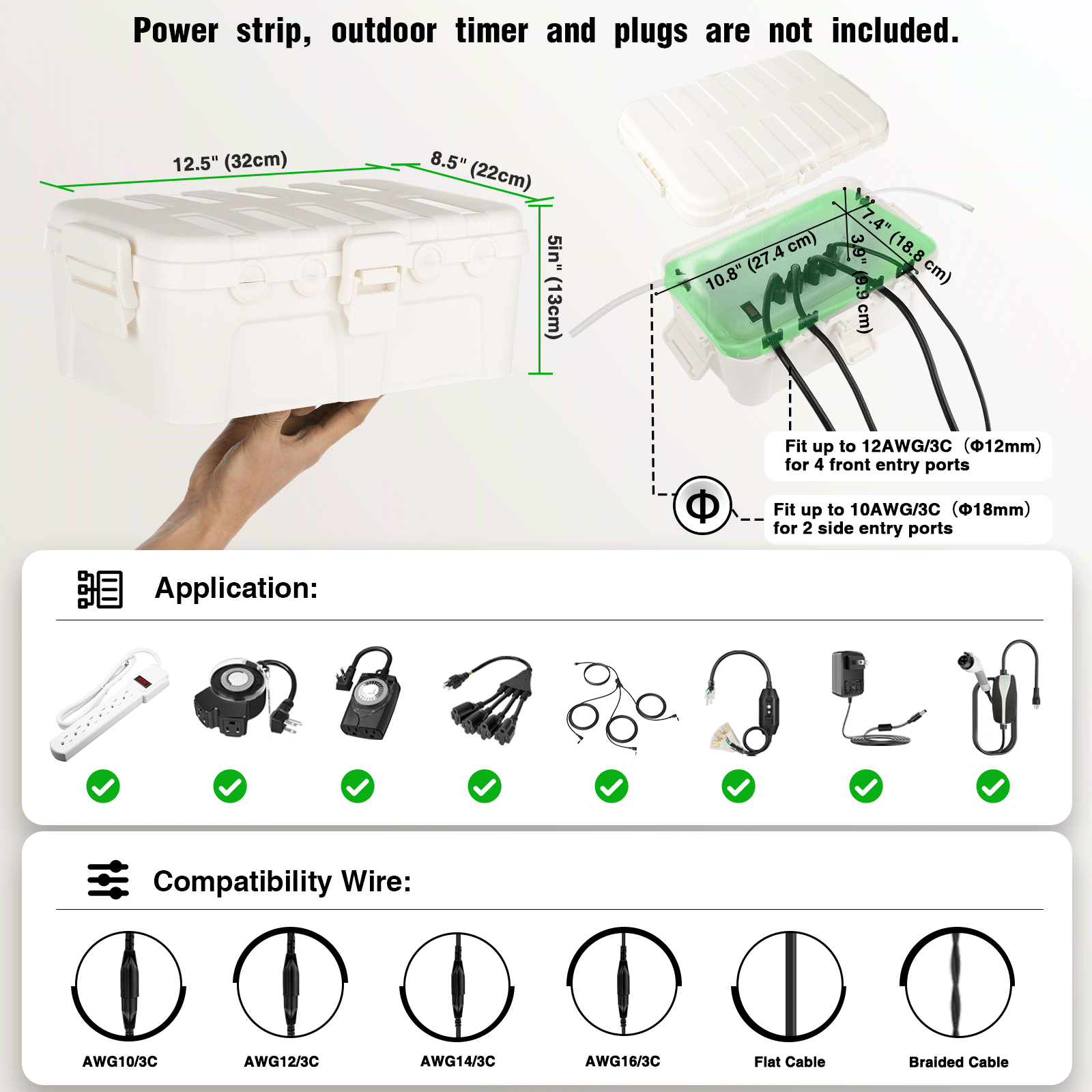 Large Outdoor Waterproof Elect - Outdoor Power With Timer 评论和价格