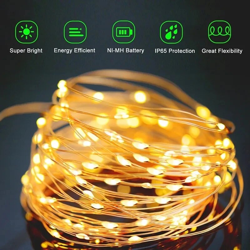 100 LED Solar Fairy Waterproof - Outdoor Power For Wedding 评论和价格