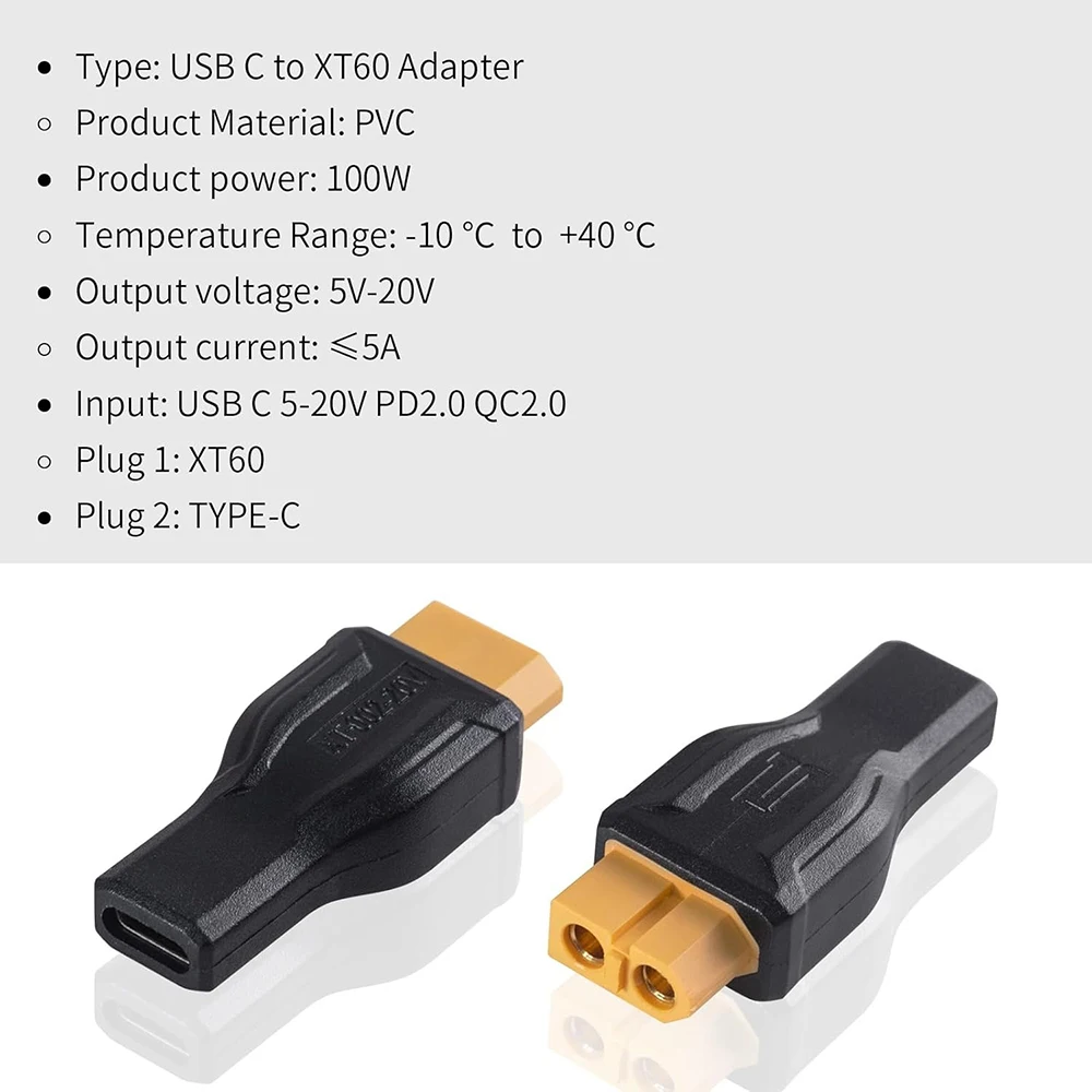 USB C to XT60 Adapter Converte - Outdoor Power Adapter Usb C 评论和价格