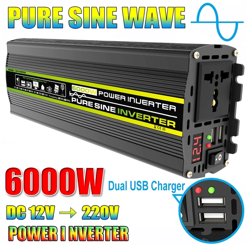 6000W DC12/24V to AC 220V Pure - Outdoor Power Inverter 评论和价格