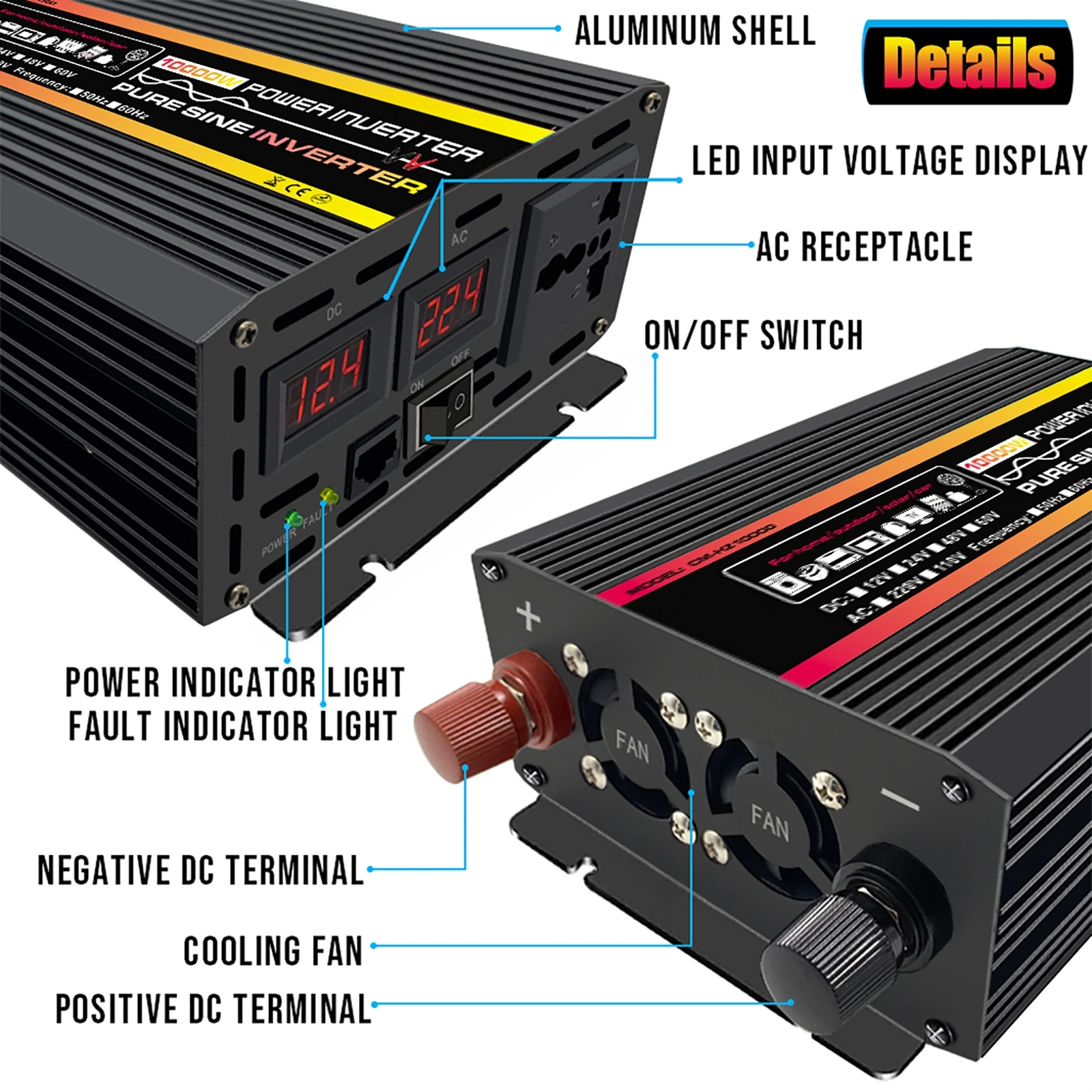 10000/12000W Pure Sine Wave In - Outdoor Power Inverter 评论和价格